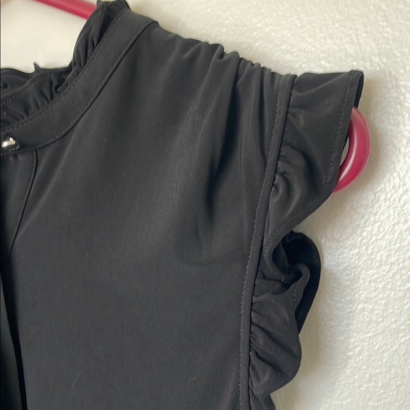 DKNY Black Stretch Ruffled Sleeveless Top Women's Size S - Picture 6 of 10